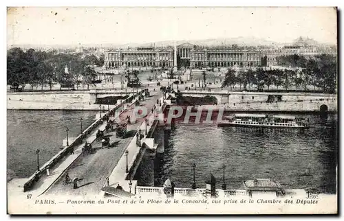 Paris - 8 - Place de la Concorde - vue prise de la Chambre des Deputes - Ansichtskarte AK