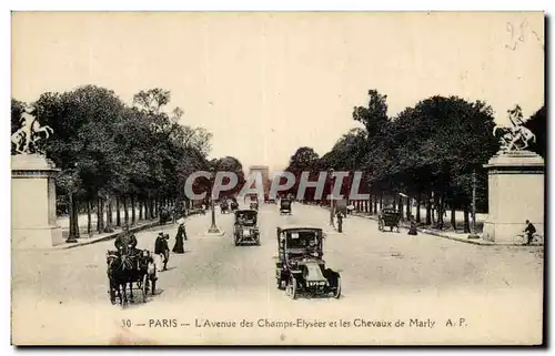 Paris - 8 - Les Champs Elysees - Chevaux de Marly - cheval - horse - Ansichtskarte AK