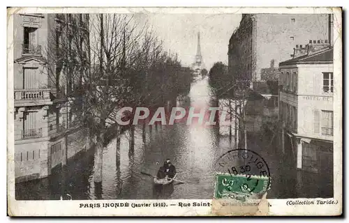 Paris Inonde - Janvier 1910 - bateau - boat Tour Eiffel - Eiffel Tower - Paris flooded - Cartes postales