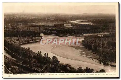 Moissac et Saint Nicolas de la Grave - Confluent du Tarn - Ansichtskarte AK