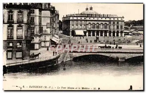 Bayonne - La Pont Mayou et le Theatre - Ansichtskarte AK