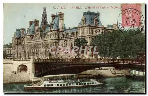 Paris - 4 - Hote de Ville - Ansichtskarte AK