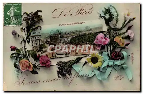 Paris - 10 - Place de la Republique - Souvenir - Fleur - Flower - Ansichtskarte AK