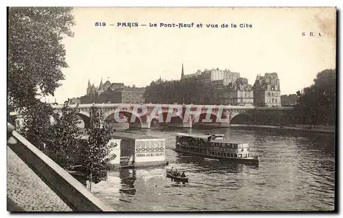 Paris - 1 - Le Pont Neuf et vue de la Cite - Ansichtskarte AK