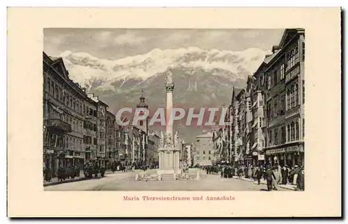 Austriche - Austria - Oesstereich - Tyrol - Tirol - Maria Theresienstrasse und Annasaeule Ansichtskarte AK