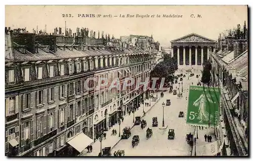 Paris - 8 - Le Rue Royal - La Madeleine Ansichtskarte AK