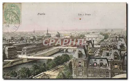 Paris - Les Sept Ponts - Ansichtskarte AK