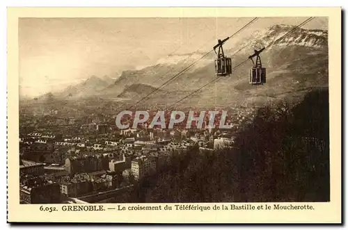 Grenoble - Le croisement de Teleferique de la Bastille et le Moucherotte Ansichtskarte AK