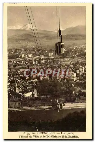 Grenoble - Le Teleferique de la Bastille - Les Quais - L&#39Hotel de Ville Ansichtskarte AK