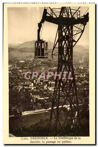 Grenoble - Le Teleferique de la Bastille - Le Passage du pylone Ansichtskarte AK