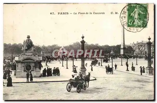 Paris - 8 - Place de la Concorde - cheval - horse - Ansichtskarte AK