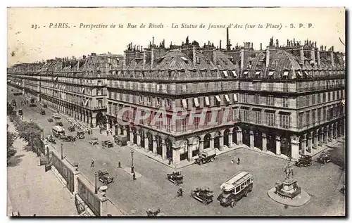 Paris - 1 - Perspective de la Rue de Rivoli - La Statue de Jeanne d&#39Arc - joan of ark - Ansichtskarte AK