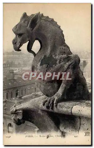 Paris - 4 - Notre Dame - Chimere - dragon - Ansichtskarte AK