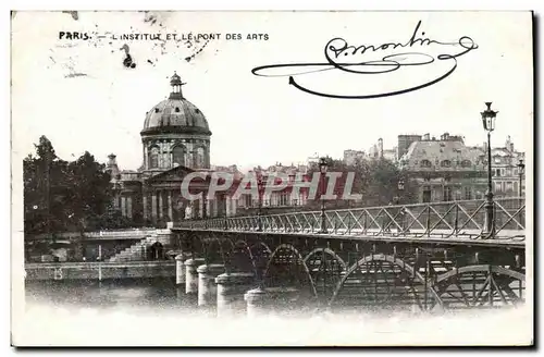 Paris - 1 - L&#39Institut de France et Pont des Arts - Elixir Combier - Ansichtskarte AK