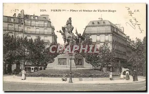 Paris - 18 - Place et Statue Victor Hugo Cartes postales