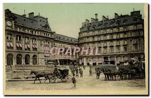 Paris - 8 - Gare Saint Lazare - cheval - horse - Ansichtskarte AK