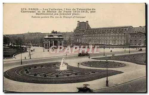 Paris Ansichtskarte AK Les Tuileries Arc de triomphe du Carrousel et la statue de paris