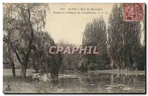 Paris Cartes postales Bois de Boulogne Etang du chateau de longchamp