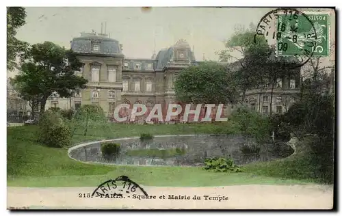 Paris Cartes postales Square et mairie du temple