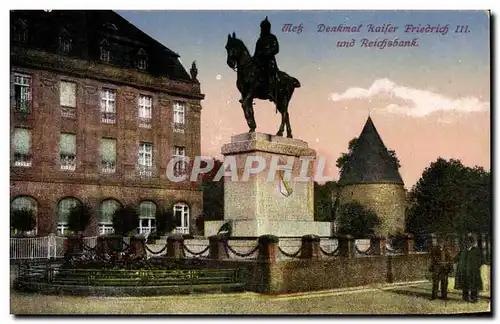 Cartes postales Metz Denkmal kaiser Friedrich III und Reichsbank