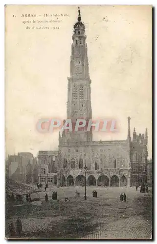 Ansichtskarte AK Arras Hotel de ville apres le bombardement du 6 octobre 1914