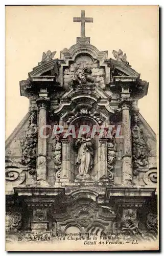 Cartes postales Nevers La chapelle de la visitation Detail du fronton