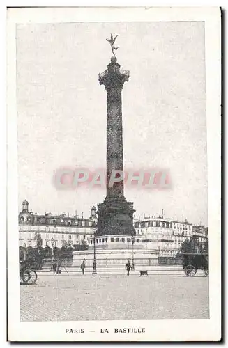 Paris Cartes postales la Bastille (chaussures bottes publicite)