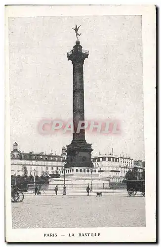 Paris Cartes postales la Bastille (chaussures bottes publicite)