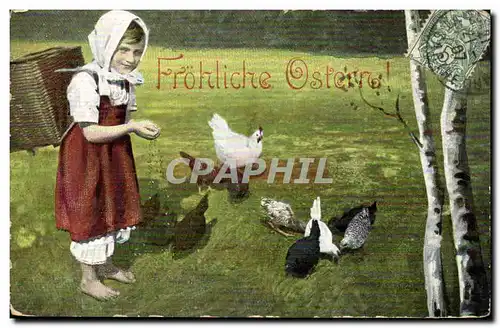 Cartes postales Fantaisie Frohliche Ostern Enfant Paques Easter