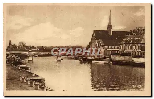 Sens Ansichtskarte AK Le pont et l&#39eglise Saint Maurice