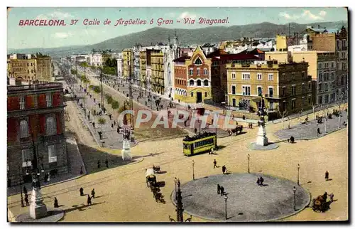 Espagne Espana Spain Barcelona Ansichtskarte AK Calle de Arguelles a Gran Via Diagonal