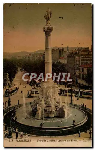 Ansichtskarte AK Marseille Fontaine Cantini et avenue du prado