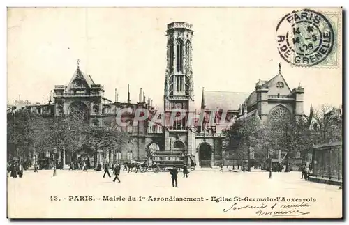 Paris Cartes postales Mairie du 1er arrondissement Eglise Saint Germain l&#39auxerrois