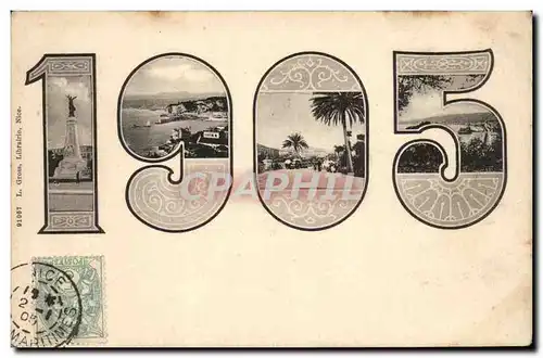 Cartes postales Voeux Annnee 1905 Alpes Maritimes