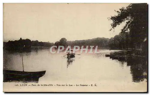 Cartes postales Lyon Parc de la Tete d&#39or Vue sur le lac Le passeur