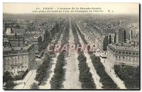 Paris Ansichtskarte AK Avenue de la Grande armee vue prise de l&#39arc de triomphe de l&#39Etoile