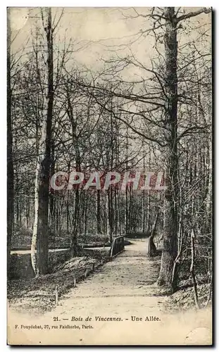 Cartes postales Paris Bois de Vincennes Une allee