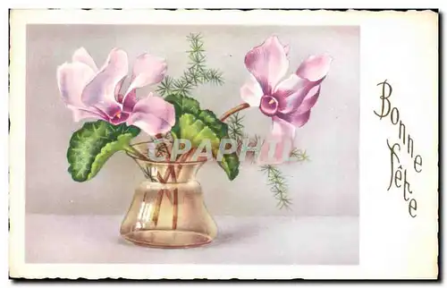 Fete - Bonne Fete - Little vase of flowers - Ansichtskarte AK