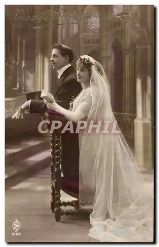 Fantaisie - Couple - Mariage - Beautiful Bride - wedding - Cartes postales