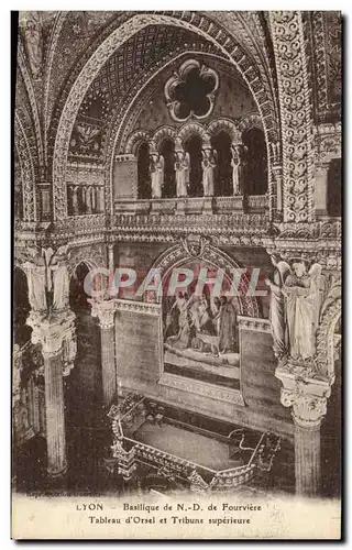 Lyon - Tableau Dorsel - La Basilique de Notre Dame de Fourviere - Ansichtskarte AK