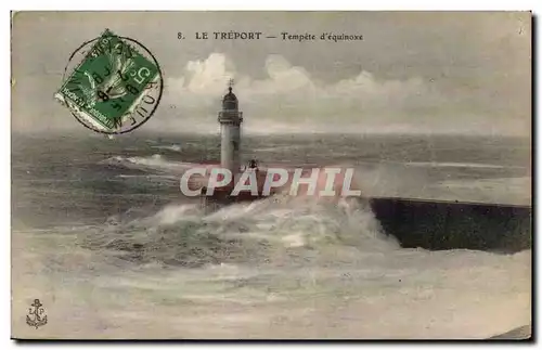 Le Treport - Phare - lighthouse - Tempete d&#39equinoxe - Ansichtskarte AK - a�ir