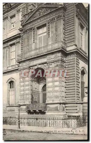 Paris - 1 - Fenetre de Charles IX au Louvre - Cartes postales