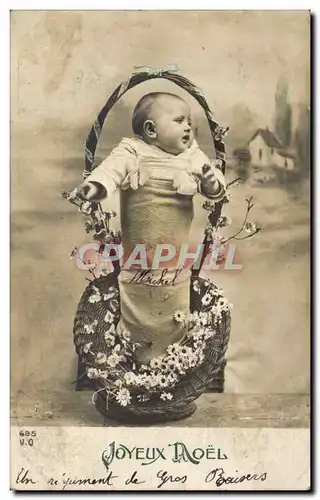 Fantaisie - Bebe - Baby in a basket Cartes postales