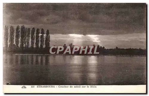 Strasbourg - Strassburg - Coucher de Soleil sur le Rhin - Cartes postales