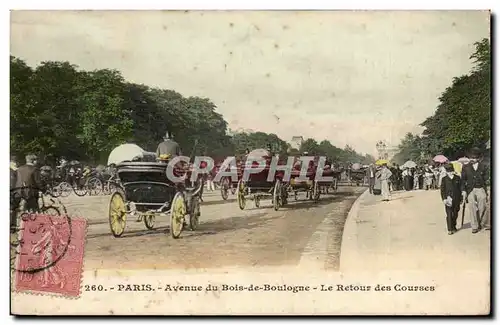 Paris Cartes postales Avenue du Bois de Boulogne Le retour des Courses