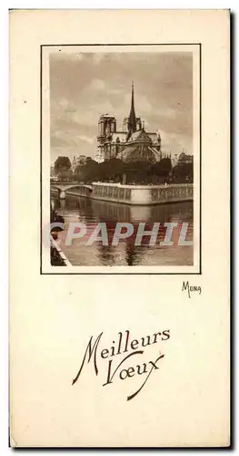 Cartes postales Fantaisie Paris Notre Dame Meilleurs Voeux