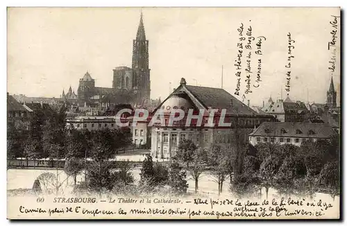 Cartes postales Strasbourg Le theatre et la cathedrale