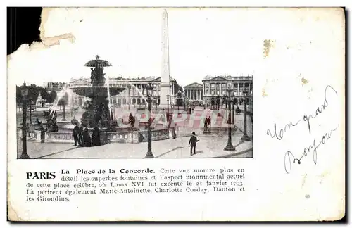 Cartes postales Paris Place de la Concorde