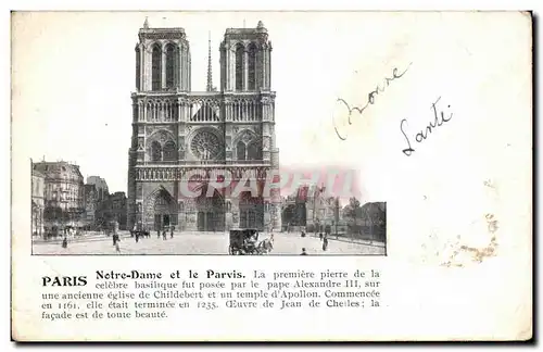 Cartes postales Paris Notre Damet et le parvis