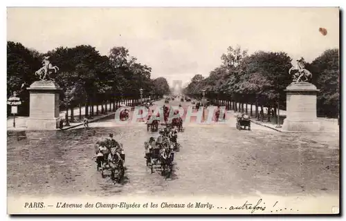 Paris Ansichtskarte AK Avenue des Champs Elysees et les chevaux de Marly